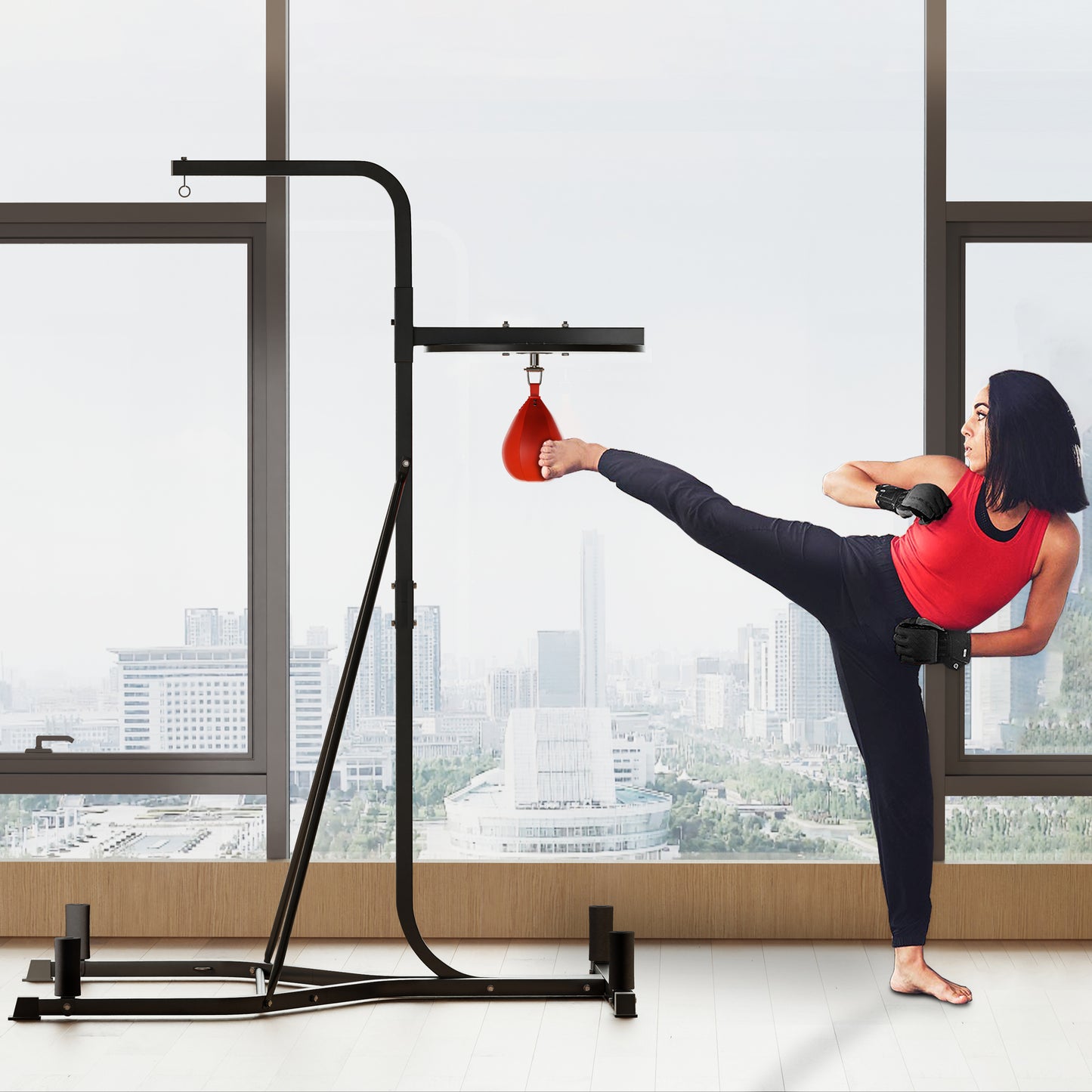 HOMCOM Adjustable Freestanding Speedbag, Punch Bag Hanger