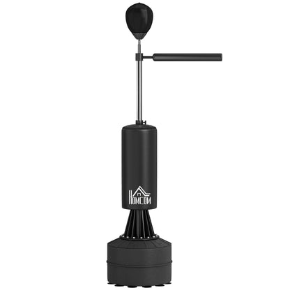 HOMCOM 155-205cm 3-IN-1 Freestanding Boxing Punching Bag Stand, Boxing Speed Trainer with Rotating Flexible Arm, Speed Ball, Fillable Base