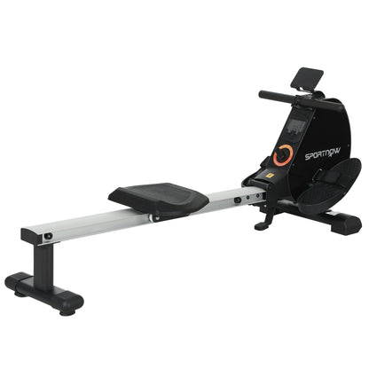 SPORTNOW Folding Magnetic Rowing Machine, with 16-Level Adjustable Resistance, Black