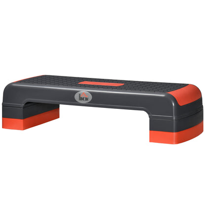 HOMCOM Aerobic Step, 10cm, 15cm & 20cm Height Adjustable Exercise Stepper for Exercise Workout, Nonslip Step Board Great for Home & Office