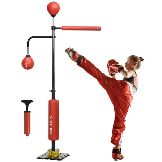 SPORTNOW Boxing Bag, Freestanding Punching Bag, with Reflex Bar, Speed Balls