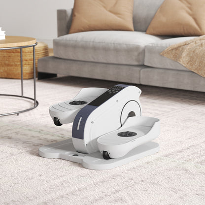 SPORTNOW Under Desk Elliptical Machine, Seated Pedal Exerciser, Mini Elliptical Trainer with LCD Monitor, Remote Control and 10 Adjustable Speed, Quiet & Portable for Seniors
