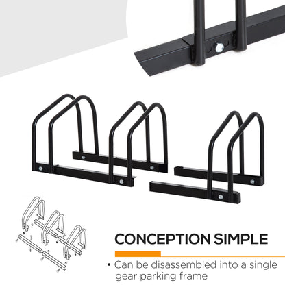 HOMCOM Bike Stand Parking Rack Floor or Wall Mount Bicycle Cycle Storage Locking Stand (3 Racks)