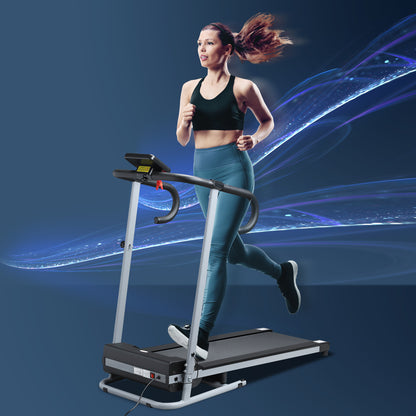 HOMCOM 1.25HP Motorised Electric Treadmill, 10km/h Folding Running Machine, Gym Fitness Exercise with LCD Monitor