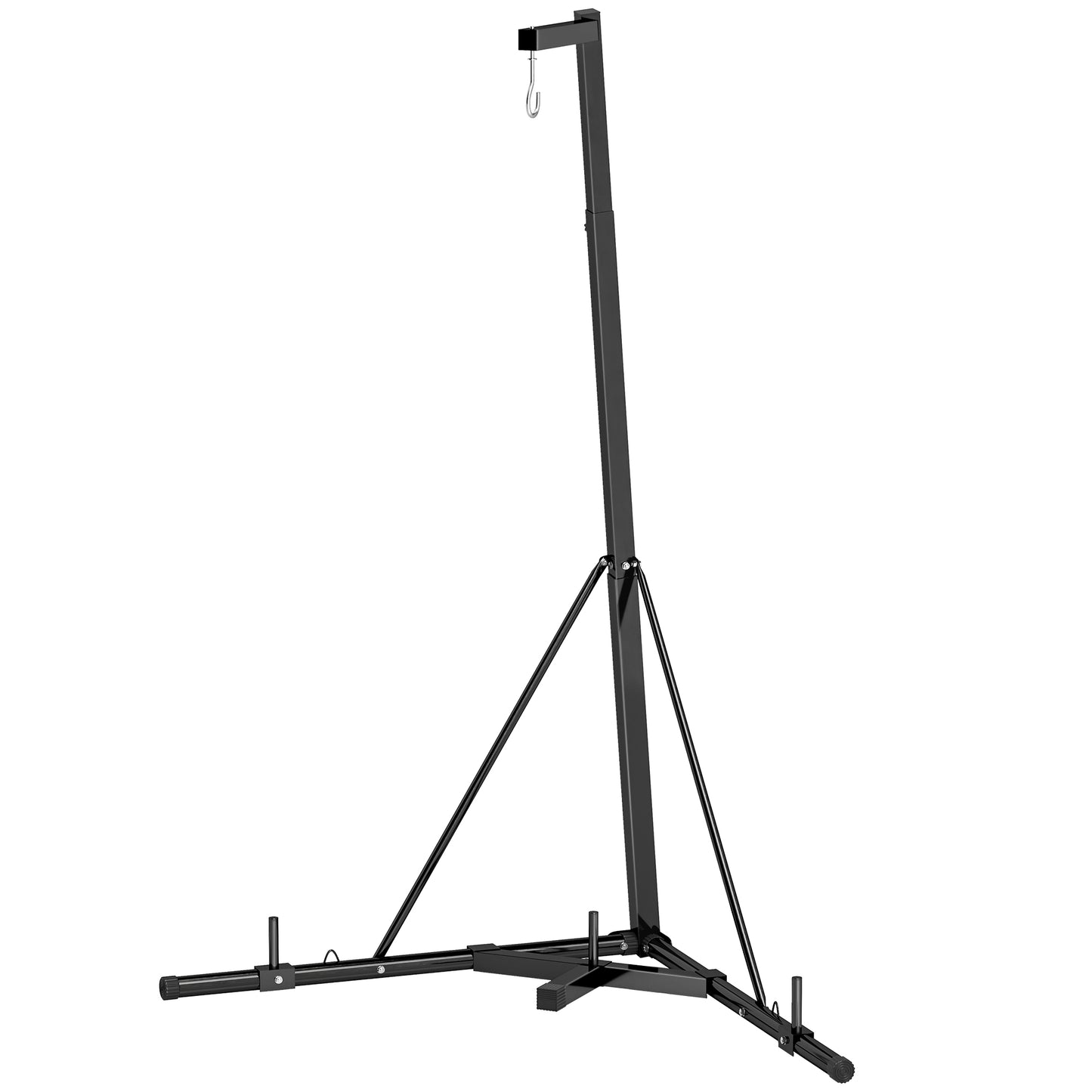SPORTNOW Foldable Punch Bag Stand for Heavy Bag, Speed Bag, Freestanding and Adjustable - Black