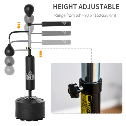 HOMCOM 3-in-1 Boxing Punching Bag, Freestanding with 2 Speed Bals, 360° Reflex Bar, 160-230cm Adjustable Height