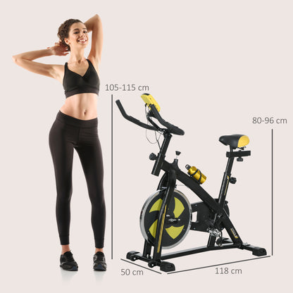 SPORTNOW Exercise Bike, Indoor Stationary Bike, Cycling Machine with Adjustable Seat and Resistance for Home Gym Workout