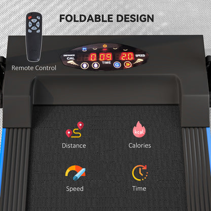 HOMCOM Folding Motorised Home Treadmill Walking Machine with LCD Monitor