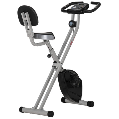 HOMCOM Folding Exercise Bike, Fitness Bicycle Indoor Trainer, 8-Level Magnetic Resistance Adjustable, with LCD Monitor, Pulse Sensor