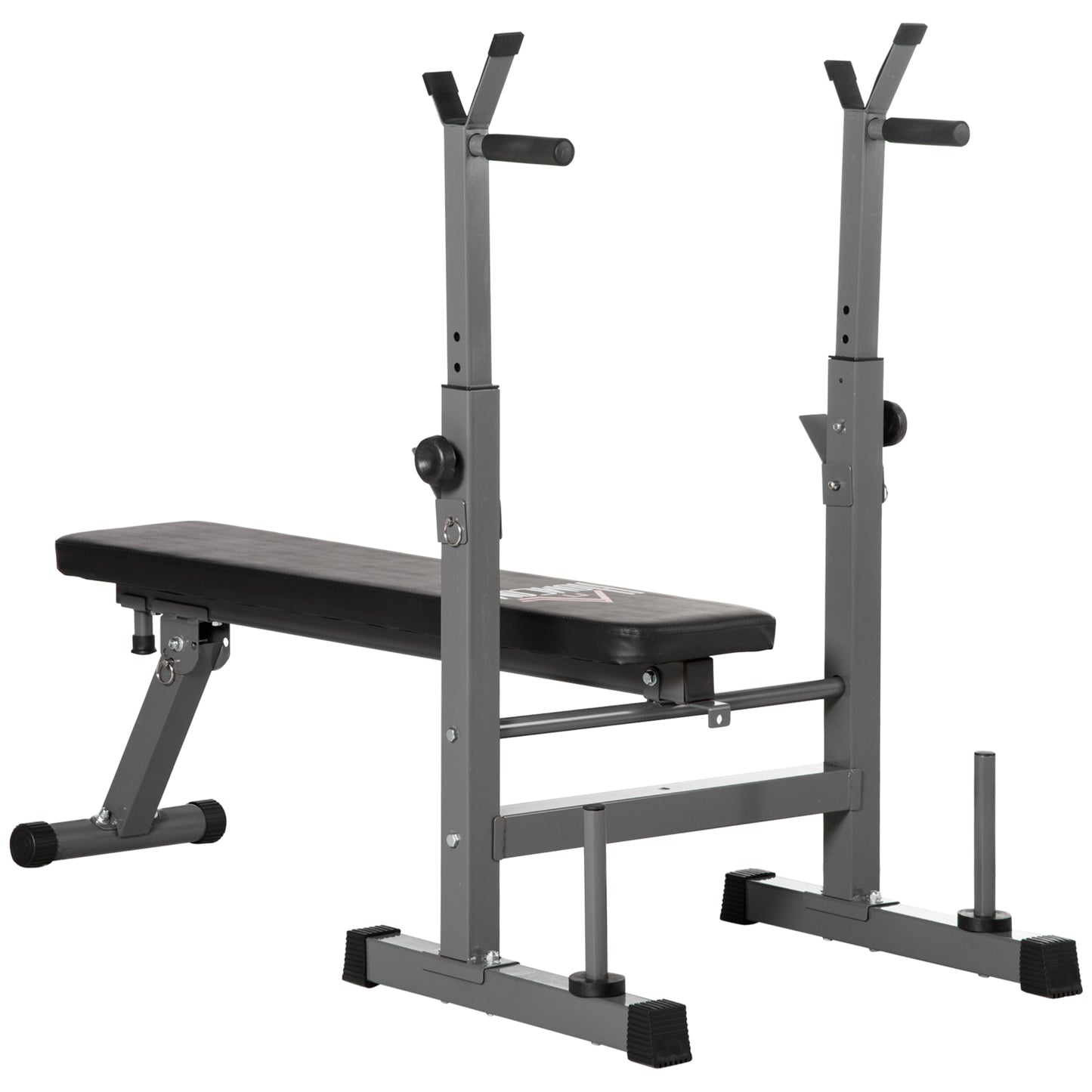 HOMCOM Adjustable Weight Bench, Foldable Bench, with Barbell Rack