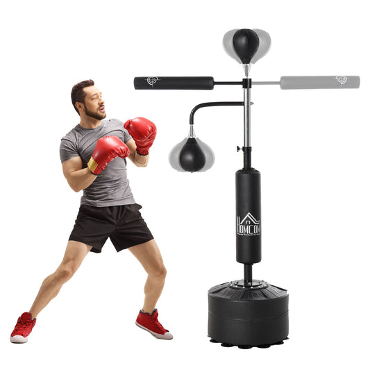 HOMCOM 3-in-1 Boxing Punching Bag, Freestanding with 2 Speed Bals, 360° Reflex Bar, 160-230cm Adjustable Height