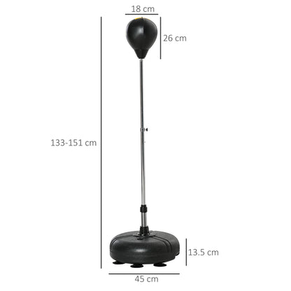 HOMCOM Punching Bag with Stand, Free Standing Boxing Bag Set, Speed Bag with Speedball Adjustable Height from 133cm to 151cm for Teens