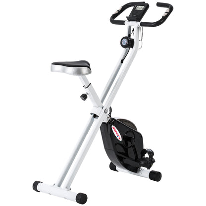 SPORTNOW Folding and Quiet Exercise Bike with 8-Level Magnetic Resistance and Heart Rate Sensor, for Home Gym