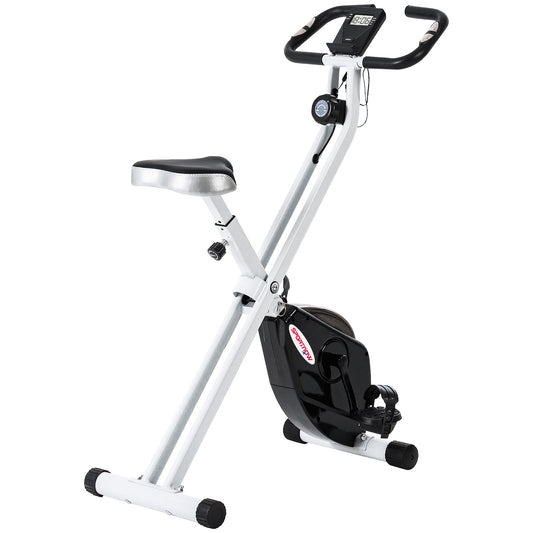 SPORTNOW Folding and Quiet Exercise Bike with 8-Level Magnetic Resistance and Heart Rate Sensor, for Home Gym