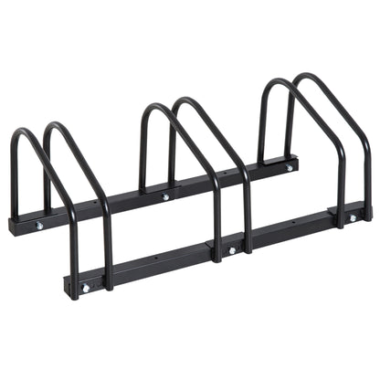 HOMCOM Bike Stand Parking Rack Floor or Wall Mount Bicycle Cycle Storage Locking Stand (3 Racks)