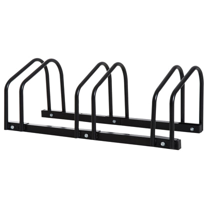 HOMCOM Bike Stand Parking Rack Floor or Wall Mount Bicycle Cycle Storage Locking Stand (3 Racks)