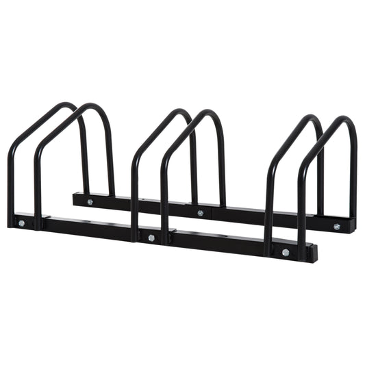 HOMCOM Bike Stand Parking Rack Floor or Wall Mount Bicycle Cycle Storage Locking Stand (3 Racks)