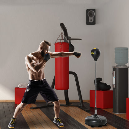 HOMCOM Punching Bag with Stand, Free Standing Boxing Bag Set, Speed Bag with Speedball Adjustable Height from 133cm to 151cm for Teens