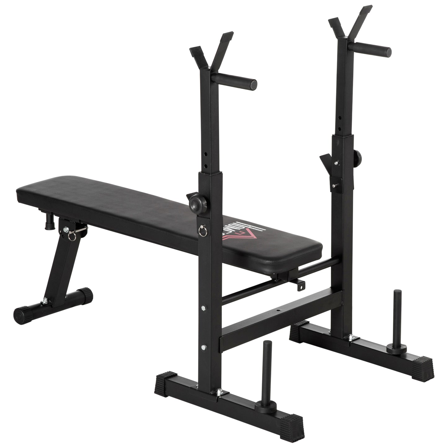 HOMCOM Adjustable Weight Bench, Foldable Bench, with Barbell Rack