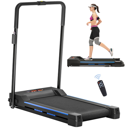 HOMCOM Folding Motorised Home Treadmill Walking Machine with LCD Monitor