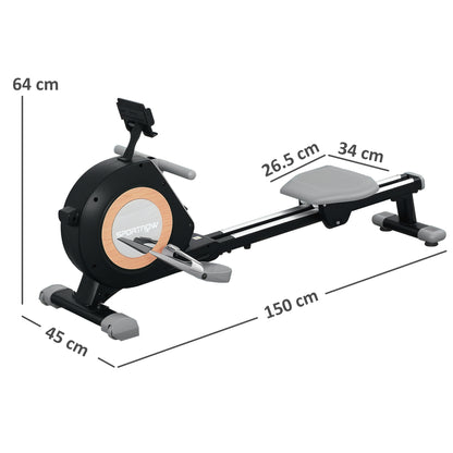 SPORTNOW Rowing Machine, 16-Level Magnetic Rower Machine with LCD Monitor and Phone Holder