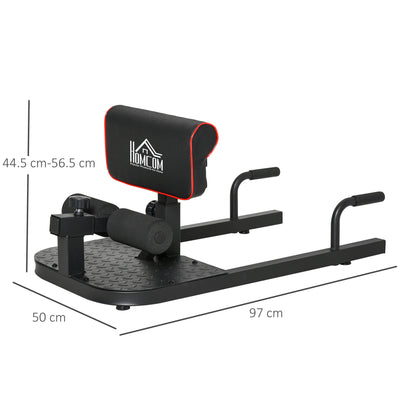 HOMCOM Squat Machine with Push Up Stand, Padded Hip Thrust Bench with Adjustable Cushion for Home Gym Work Out