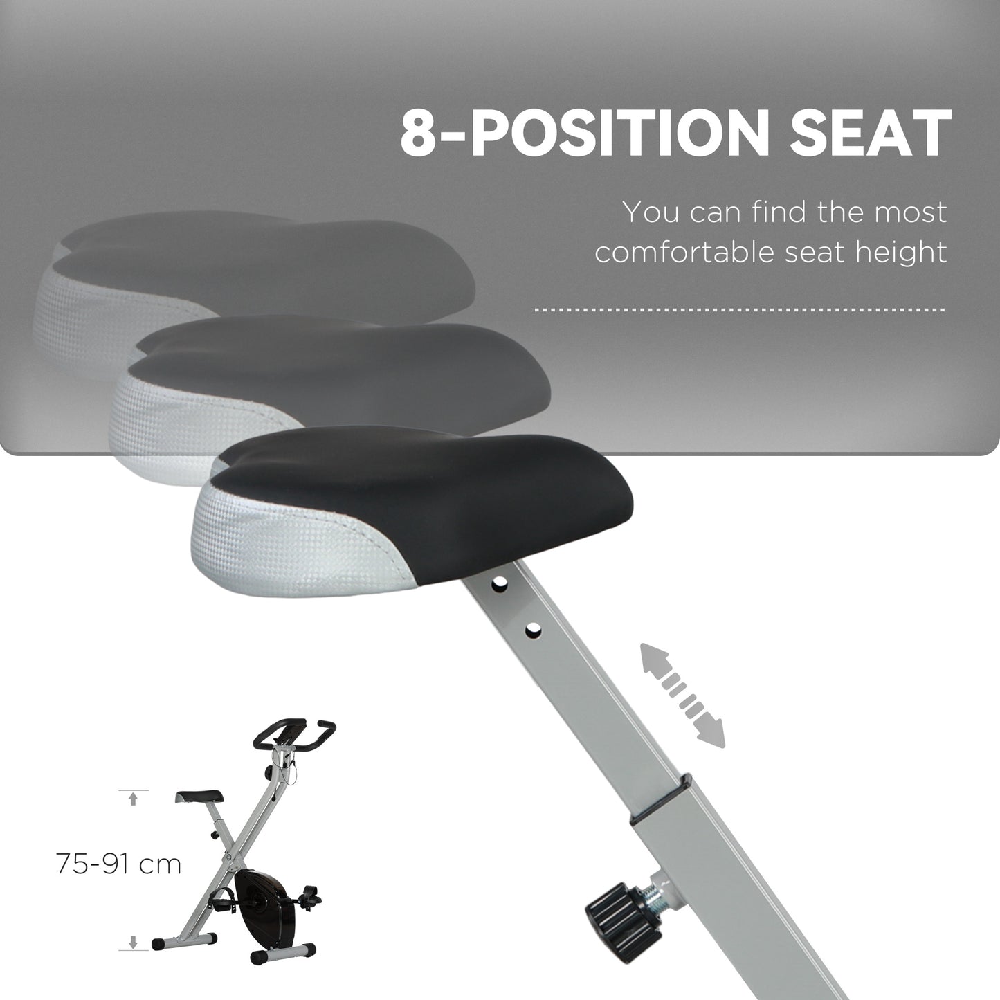 SPORTNOW Folding and Quiet Exercise Bike with 8-Level Magnetic Resistance and Heart Rate Sensor, for Home Gym