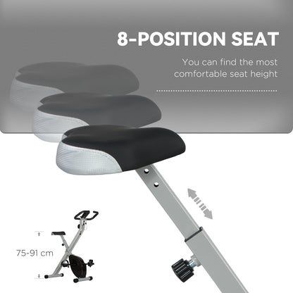 SPORTNOW Folding and Quiet Exercise Bike with 8-Level Magnetic Resistance and Heart Rate Sensor, for Home Gym