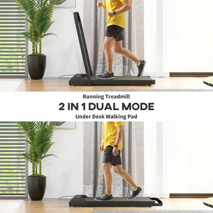 SPORTNOW 2.5HP Walking Pad, 1-6km/h Folding Treadmill with Remote Control and LED Display for Home Gym Office