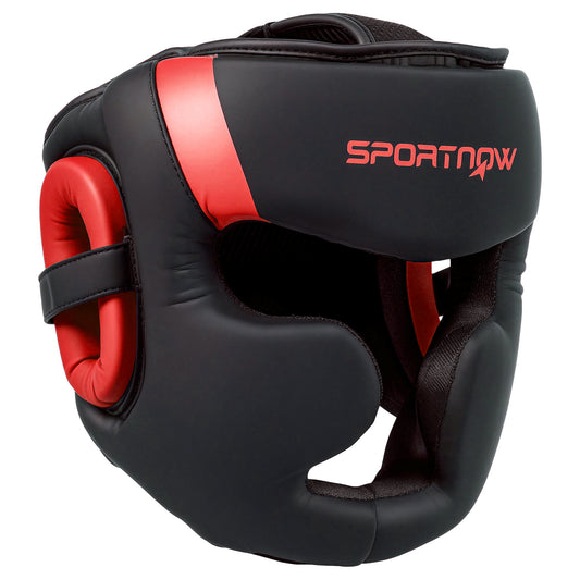 SPORTNOW Boxing Headguard, Boxing Headgear Helmet with Adjustable Strap for Full Face Protection for Kickboxing Sparring Martial Arts Karate Taekwondo