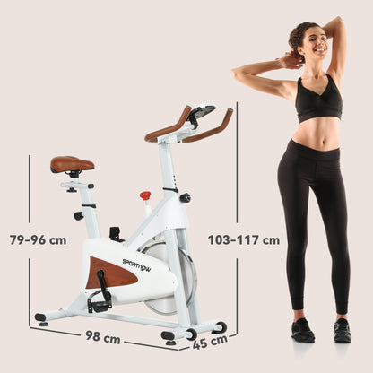 SPORTNOW Indoor Exercise Bike, Quiet Stationary Bike, Stylish Cycling Machine with Adjustable Seat and Resistance, LCD Monitor, Tablet Holder, for Home Gym Cardio Workout