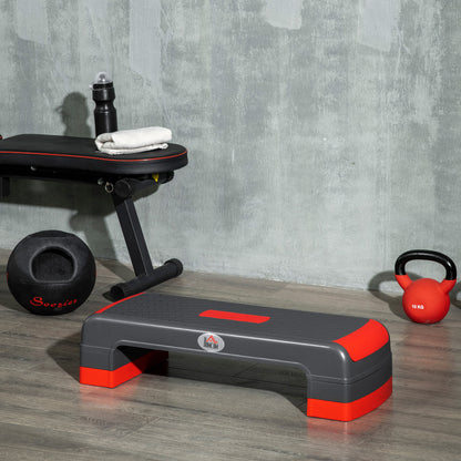 HOMCOM Aerobic Step, 10cm, 15cm & 20cm Height Adjustable Exercise Stepper for Exercise Workout, Nonslip Step Board Great for Home & Office