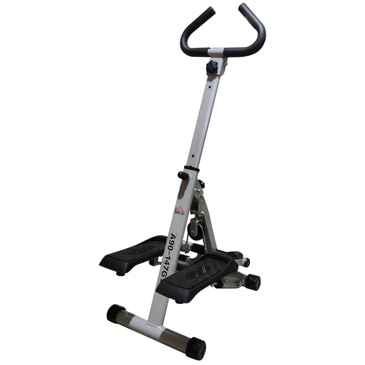 HOMCOM Stepper w/ Handle Hand Grip Workout Fitness Machine For Fitness Aerobic Exercise Home Gym
