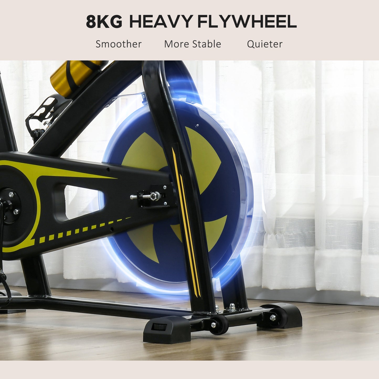 SPORTNOW Exercise Bike, Indoor Stationary Bike, Cycling Machine with Adjustable Seat and Resistance for Home Gym Workout