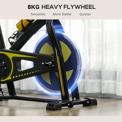 SPORTNOW Exercise Bike, Indoor Stationary Bike, Cycling Machine with Adjustable Seat and Resistance for Home Gym Workout