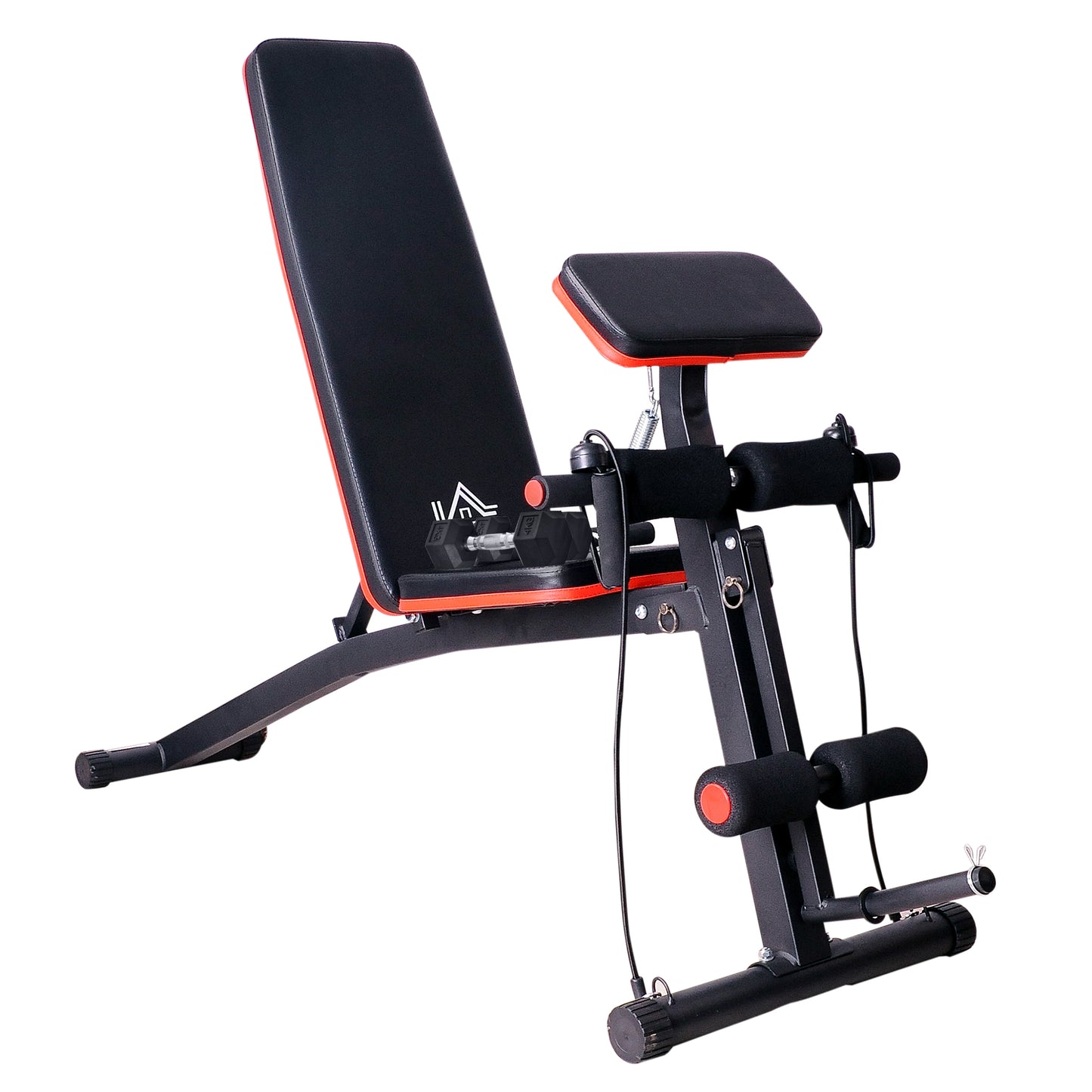 HOMCOM Adjustable Reclined Dumbbell Bench Weight Lifting Set Folding Sit Up Ab Bench Home Training Gym Multiuse Workout Exercise Fitness with 2 x 4kg Dumbbells