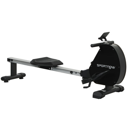 SPORTNOW Folding Magnetic Rowing Machine, with 16-Level Adjustable Resistance, Black