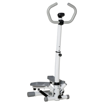 HOMCOM Adjustable Twist Stepper Aerobic Ab Exercise Fitness Workout Machine w/ LCD Screen, Height Adjust Handlebars for Home Gym