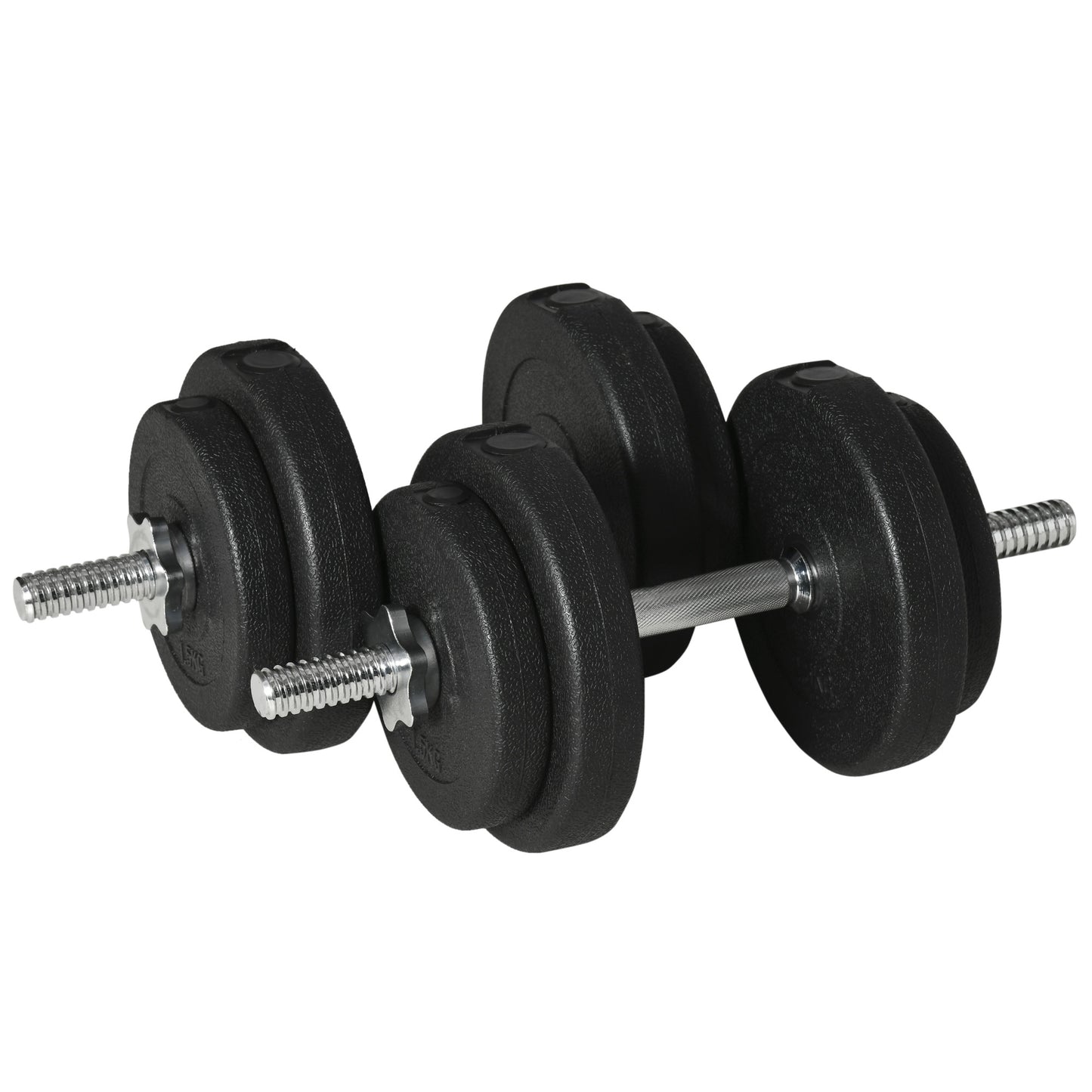 HOMCOM 20KG Adjustable Weights Dumbbells Set, Dumbbell Hand Weights for Home Office Gym Body Fitness Lifting Training