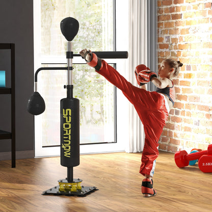 SPORTNOW Boxing Bag, Freestanding Punching Bag, with Reflex Bar, Speed Balls