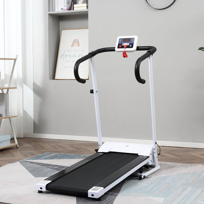 HOMCOM 1.25HP Motorised Electric Treadmill, 10km/h Folding Running Machine, Gym Fitness Exercise with LCD Monitor