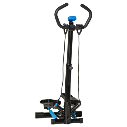 HOMCOM Adjustable Twist Stepper Fitness Step Machine, LCD Screen, Height-Adjust Handlebars, Home Gym