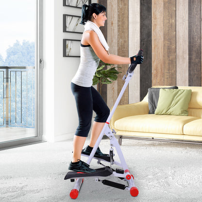 HOMCOM Stepper w/ Handle Hand Grip Workout Fitness Machine For Fitness Aerobic Exercise Home Gym