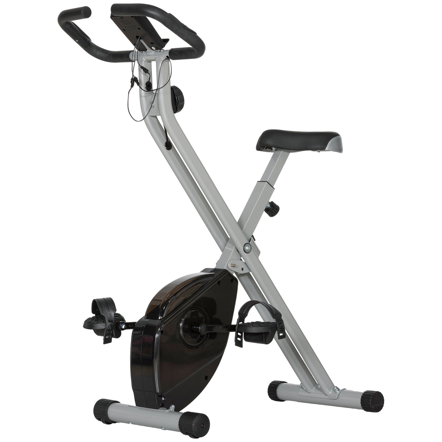 SPORTNOW Folding and Quiet Exercise Bike with 8-Level Magnetic Resistance and Heart Rate Sensor, for Home Gym