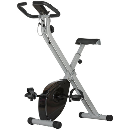 SPORTNOW Folding and Quiet Exercise Bike with 8-Level Magnetic Resistance and Heart Rate Sensor, for Home Gym