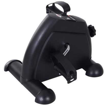 HOMCOM Mini Exercise Bike, Portable Pedal Exerciser, Under Desk Bike with LCD Display for Legs and Arms Training
