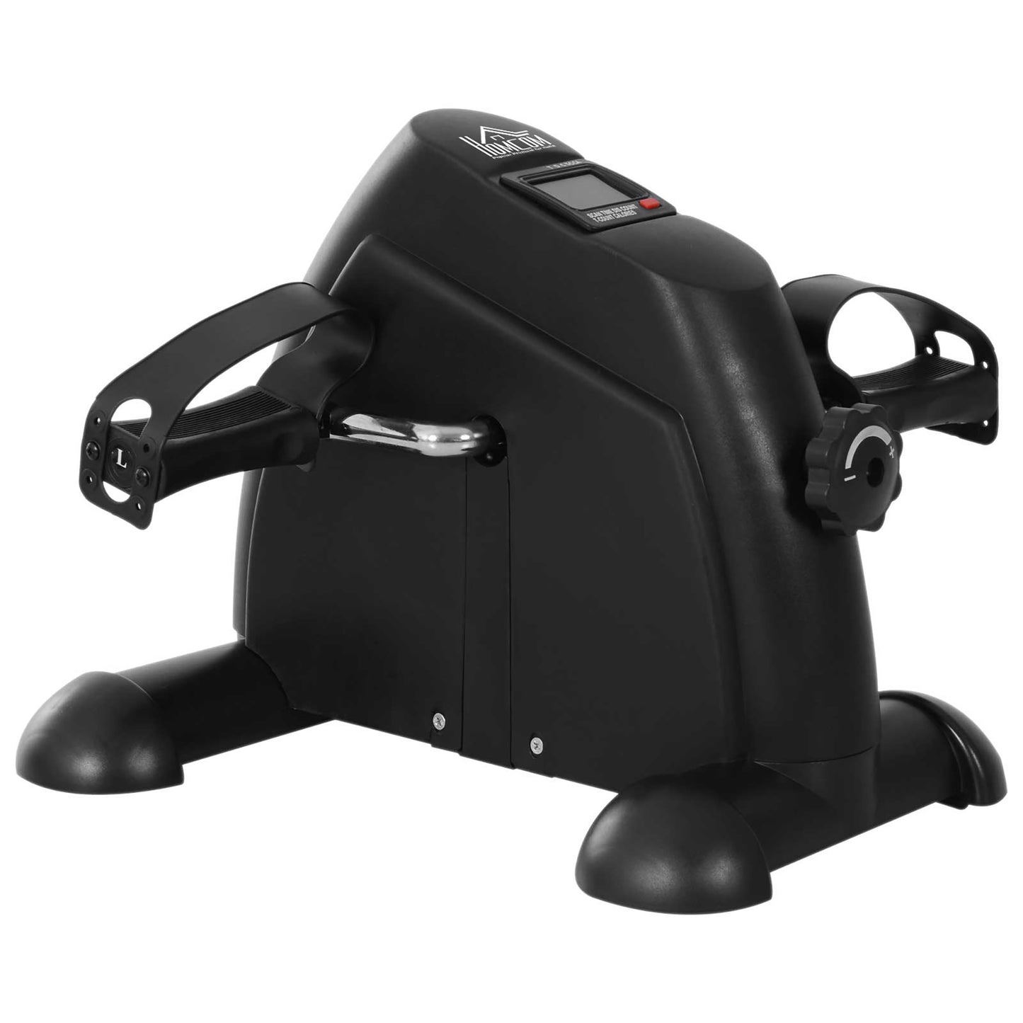 HOMCOM Mini Exercise Bike, Portable Pedal Exerciser, Under Desk Bike with LCD Display for Legs and Arms Training