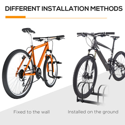 HOMCOM Bike Stand Parking Rack Floor or Wall Mount Bicycle Cycle Storage Locking Stand 179L x 33W x 27H (6 Racks)