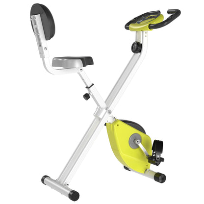 HOMCOM Folding Exercise Bike, Fitness Bicycle Indoor Trainer, 8-Level Magnetic Resistance Adjustable, with LCD Monitor, Pulse Sensor