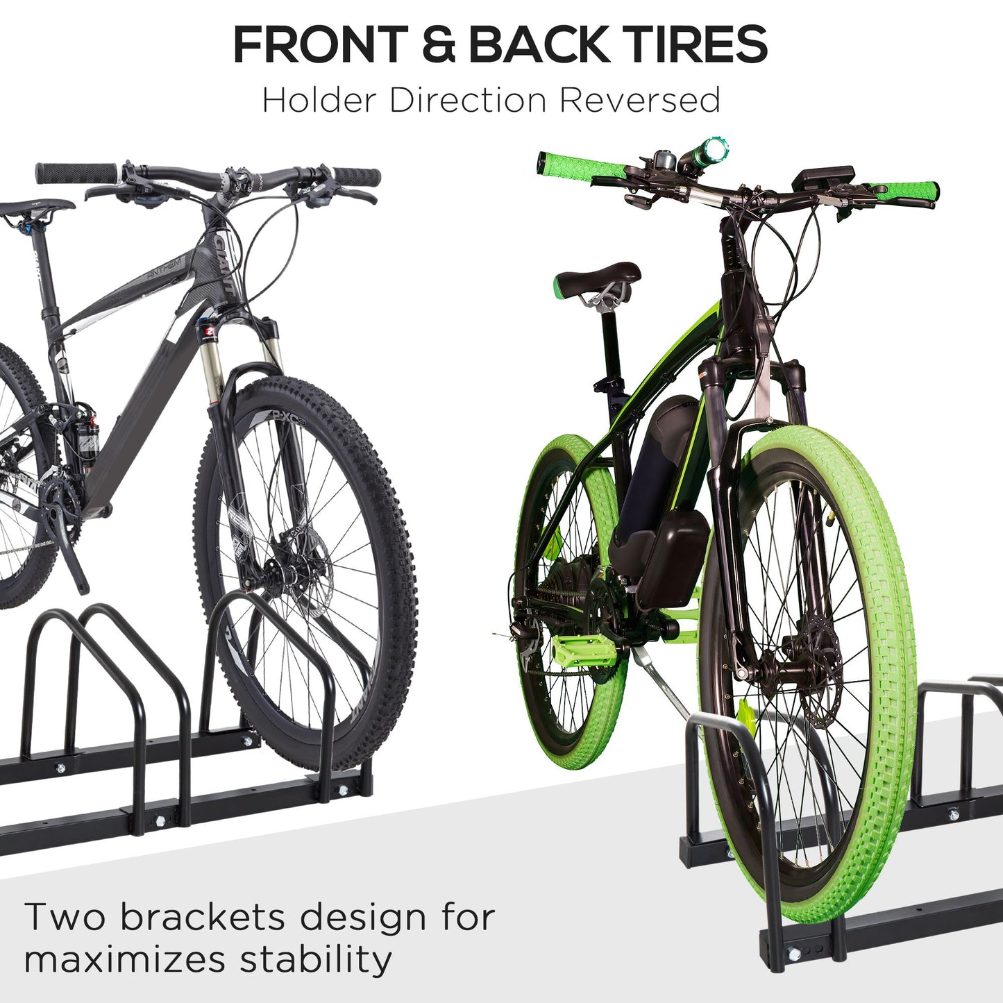 HOMCOM Bike Stand Parking Rack Floor or Wall Mount Bicycle Cycle Storage Locking Stand 179L x 33W x 27H (6 Racks)
